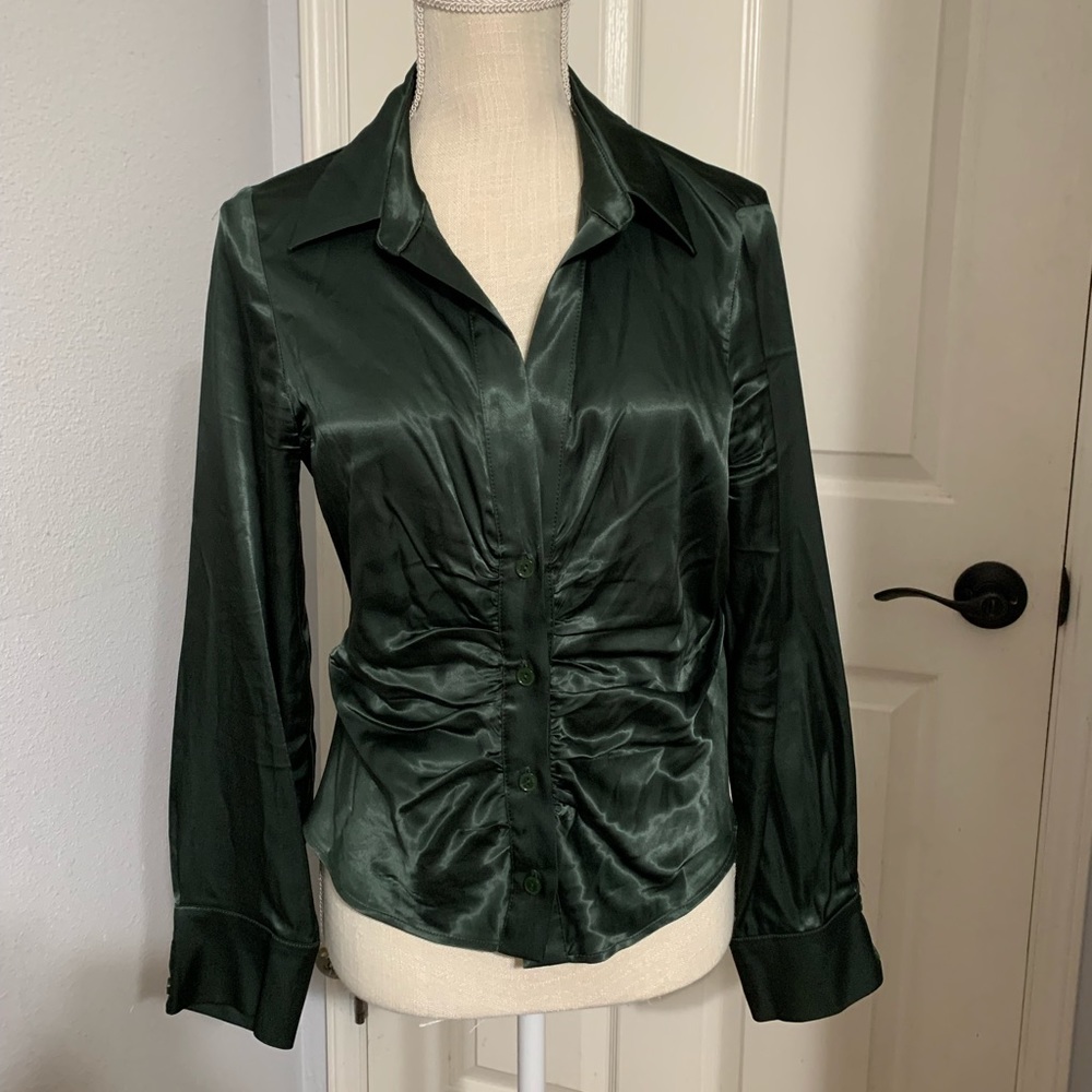 Zara Deep Green Button Down - image 1